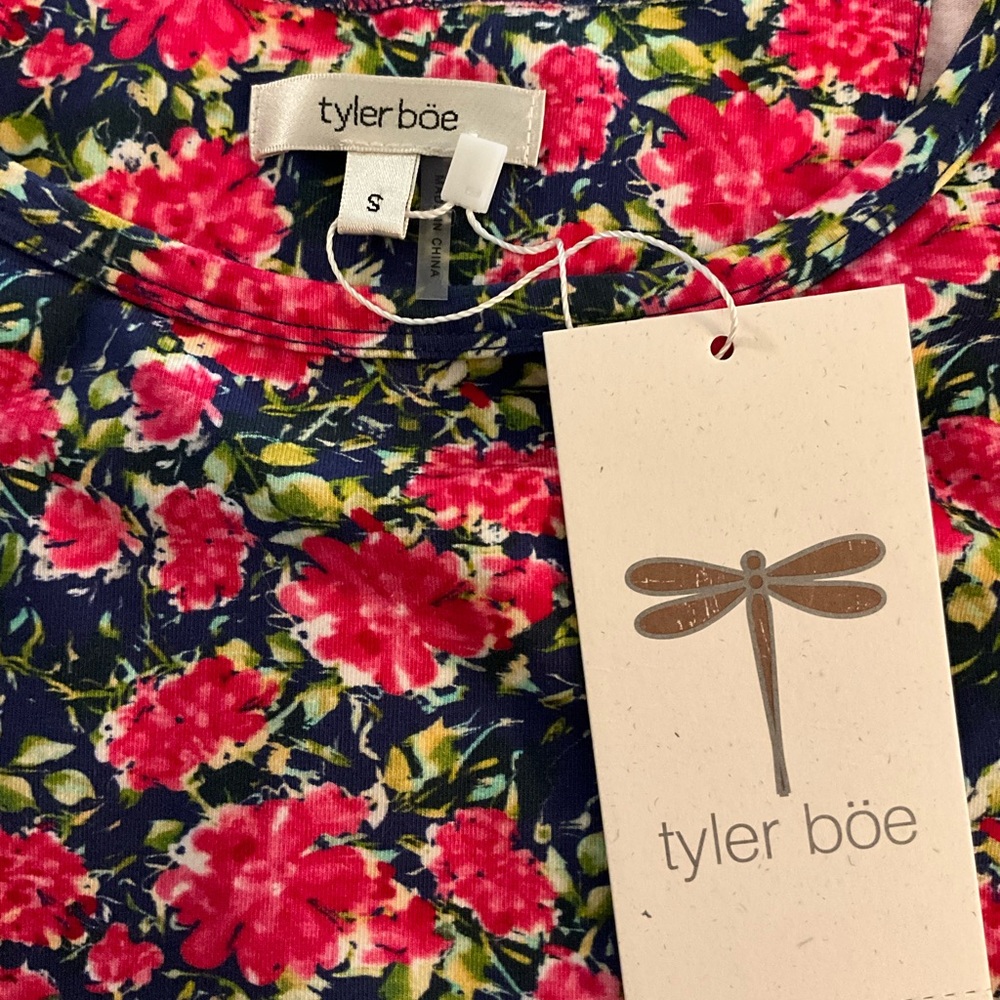 Tyler Boe Pink and Green Floral Dress NWT Small - Picture 5 of 6